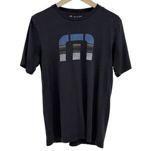 Travis Mathew Men's Black Pima Cotton Logo Crew Neck T-Shirt Sz Sm Peru Normcore